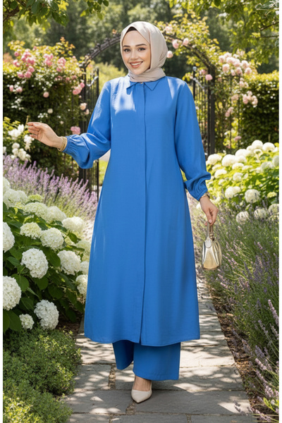 sefamerve Modal-Anzug mit langer Tunika 0330-05 Indigo