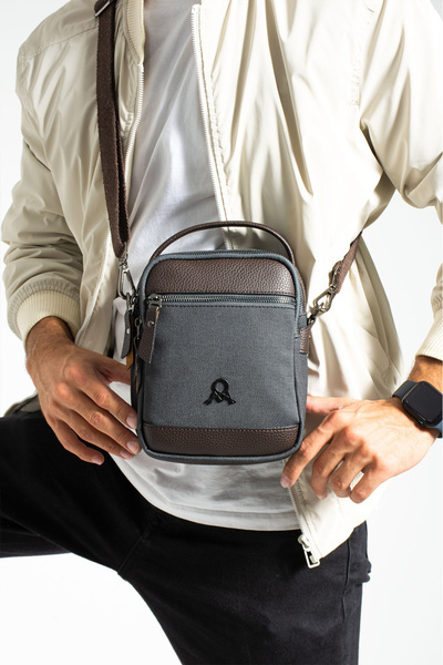 KASVA DERİ 3 Bölmeli Fermuarlı Ayarlanabilir 1.Kalite Çapraz Askılı Su Geçirm...