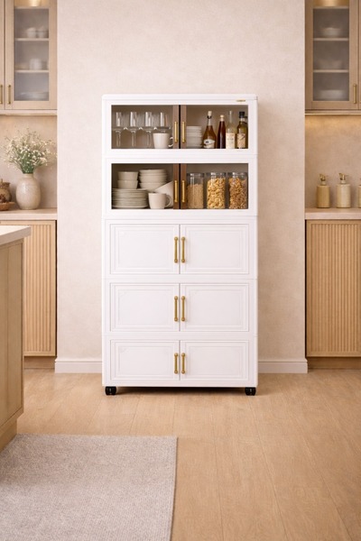 decorev Çok Amaçlı Kapaklı Portatif İstiflenebilir Tekerlekli Organizer Dolap...