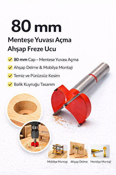 SENBANG 80 mm Menteşe Yuvası Açma Ahşap Freze Matkap Ucu Panç