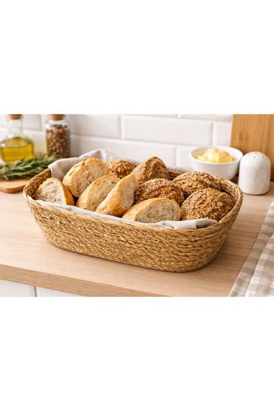 Amentes Bamboo and Wicker Decorative Basket Home Organizer