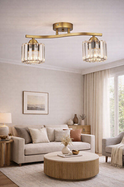Apliqa Crystal ceiling light HubRom, TUFTY 3617-2S-FR 45x22 cm 2xE27-60W Anti...