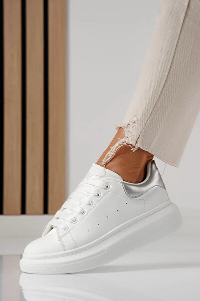 Zaira Adidasi dama albi din piele ecologica Raya #24198 - 40