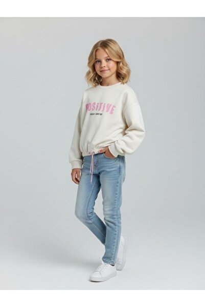 Zekids Hanorac cu imprimeu pozitiv pentru fete