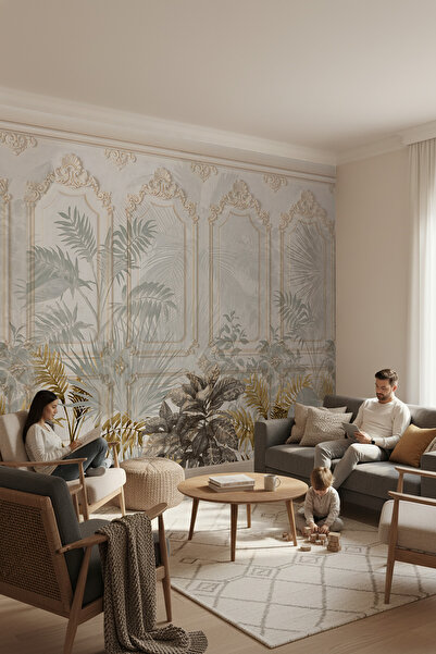 dreamwall Duvar Kağıdı Vintage Altın Varaklı Doğa Desenli Duvar Paneli - Şık ...