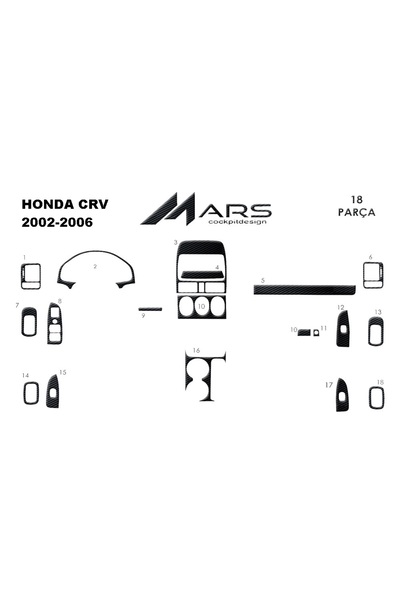 Marscockpitdesign غطاء كونسول هوندا سي آر في - غطاء توربيدو 2002-2006