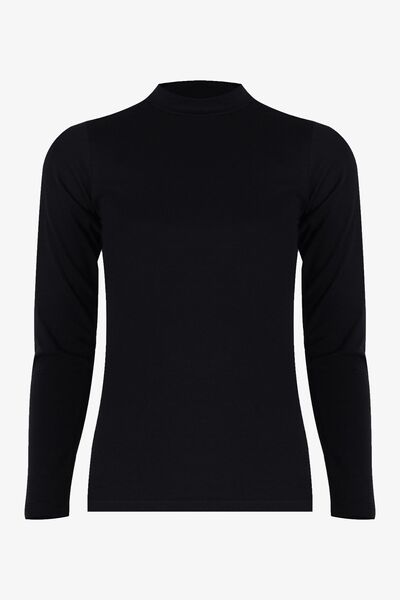 koza iç giyim Women's Long Sleeve Lycra Cotton Half Fisherman Bodysuit