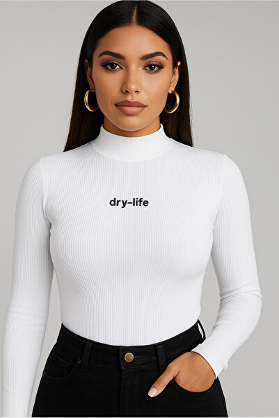 DryMod Γυναικείο κορμάκι μισό ζιβάγκο - ριμπ καμισόλε εμπριμέ