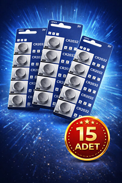 nistabolje 15 Adet Cr 2032 Pil 3V Tartı Pili Baskül Para Bios Düğme Şeker Ölç...