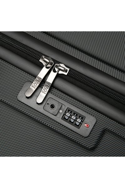 EAGLE EXPRESS Fusion ABS Hard Trolley Luggage Set - 3 Pieces (20/24/28 Inch) - Black - Free Protecti