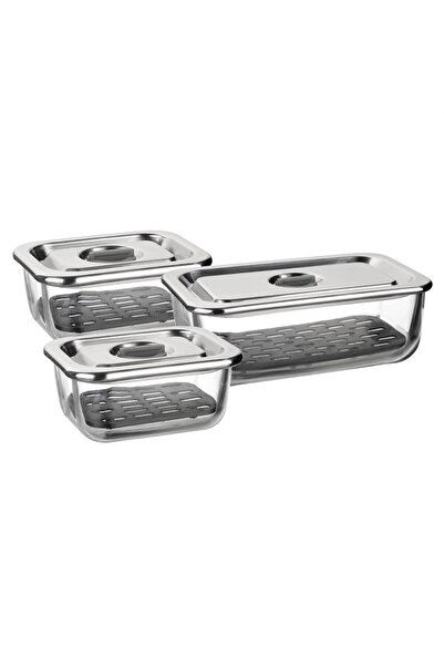 Leggno Vetro 3-Piece Glass Lid Storage Container Set