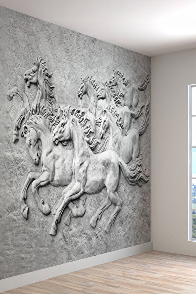 dreamwall Duvar Kağıdı Atlar Desenli Isı Ve Ses Yalıtımlı Sağlıklı Tekstil Du...