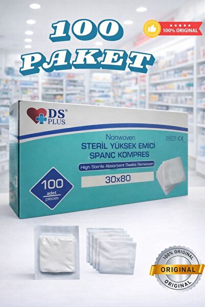 DS Sağlık NONWOVEN KOMPRES YÜKSEK EMİCİ 30x80cm (2 Adet 30x40) (100 LÜ KUTU )