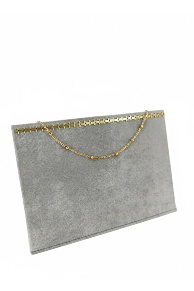 MeGass Dekor Yerli Üretim Süet Kumaş Gri Renk Enine Tırnaklı Ayaklı Tesbih-ko...