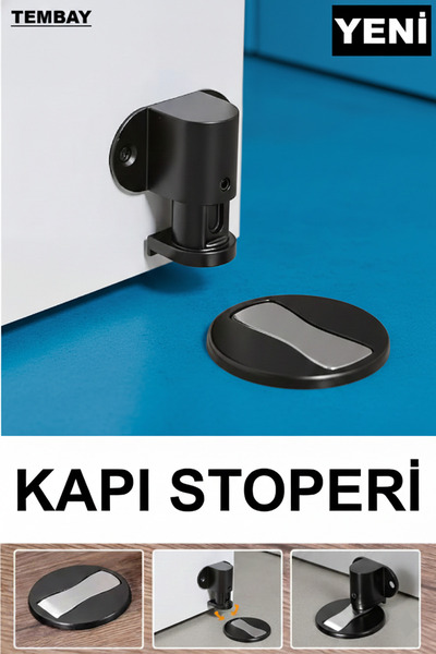 TEMBAY Paslanmaz Mıknatıslı Metal Kapı Stoperi Kapı Tamponu Yapışkanlı Kapı T...