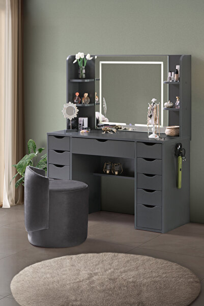 benim odam Diva Takı Düzenleyicili Dokunmatik Led Aynalı 4 Raflı 11 Çekmeceli...