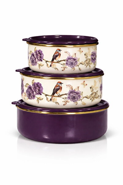 PR HOME Fiorella Enameled Triple Storage Set