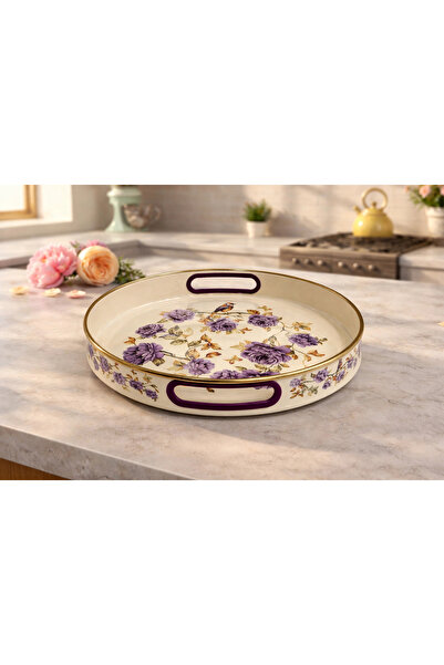 PR HOME صينية فيوريلا المطلية بالمينا 28 سم