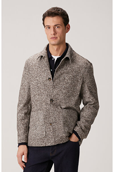 Network Kahverengi Yün Karışımlı Örme Ceket