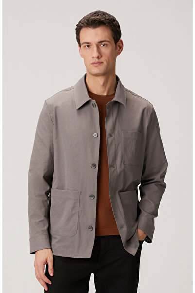 Network Koyu Gri Dış Gömlek