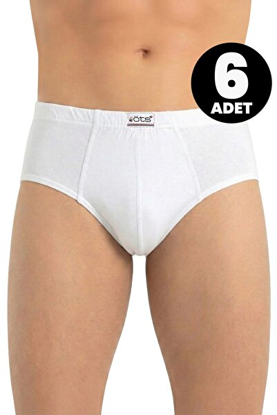 Öts Чоловічі білі труси з бавовняної флісової тканини, упаковка з 6 штук (%10...