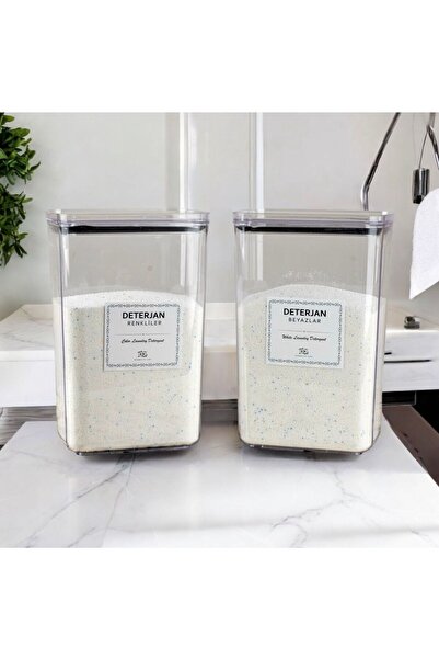 Pembelia Life 2’li Etiketli Deterjan Renkliler Beyazlar Kavanozu Kutusu Deter...