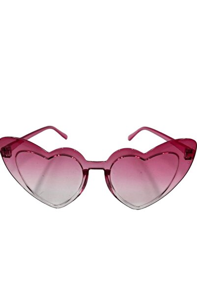 partidolu Sert Mika Üst Pembe Alt Beyaz Renk Kalp Şekilli Gözlük 1 Adet 13 x ...