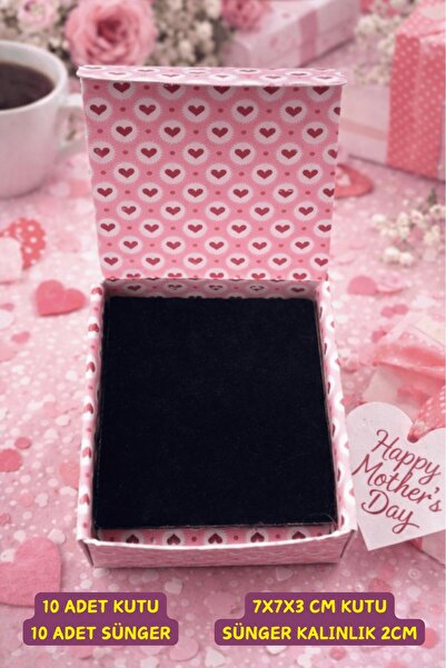 Emtory Home Takı Kutusu | 10 Adet Süngerli Kutu - Küpe Anahtarlık Bujiteri Ku...