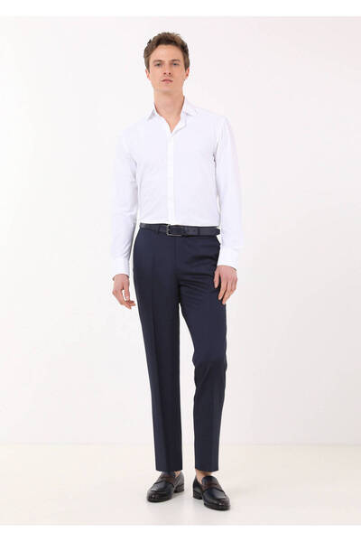 Ramsey Saks Plain Fabric Regular Fit Classic 100% Wool Trousers