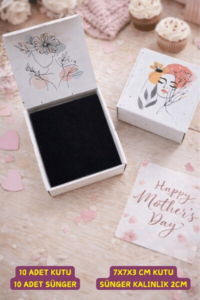 Emtory Home Takı Kutusu | 10 Adet Süngerli Kutu - Küpe Anahtarlık Bujiteri Ku...