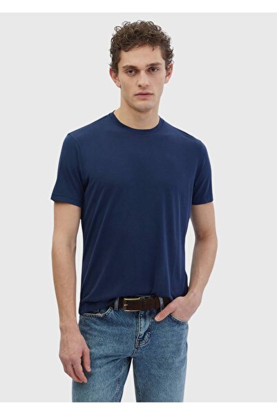 Ramsey Navy Plain Crew Neck T-Shirt