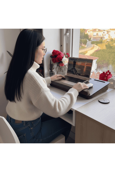 Vigo Wood Taşınabilir Minderli Laptop Notebook, Tablet Ve Telefon Bölmeli, Yatak Ve Kucak Sehpası-LS021