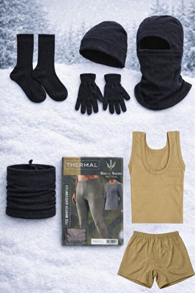 SINGLE SWORD Χειμερινό πακέτο 8 τεμαχίων – Φλις μπερέ, γάντια, κολάρο, μπαλακ...