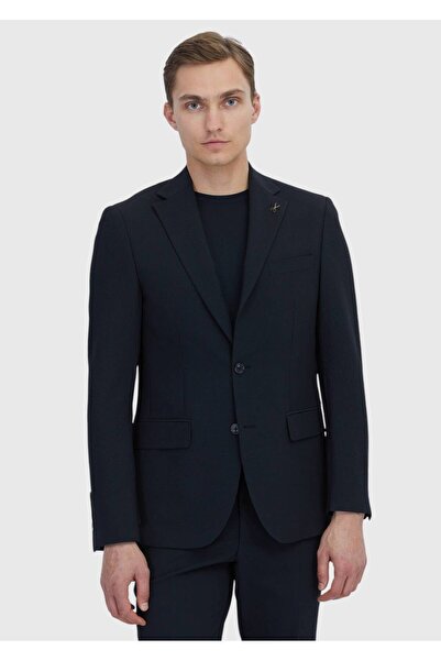 Ramsey Siyah Mikro Modern Fit Yün Karışımlı Takım Elbise