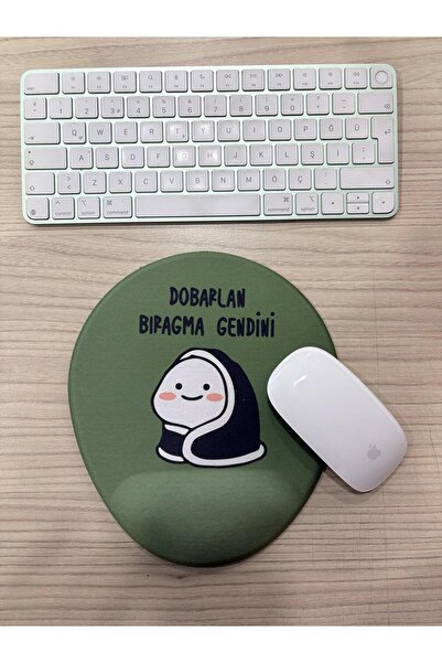 rakkun shop Dobarlan Bıragma Gendini Printed Mouse Pad with Wrist Support (Oval)