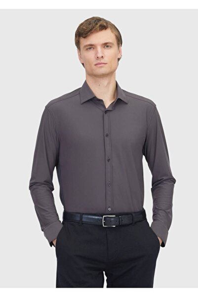 Ramsey Cămașă clasică țesută, roșu Claret, cu croiala normală