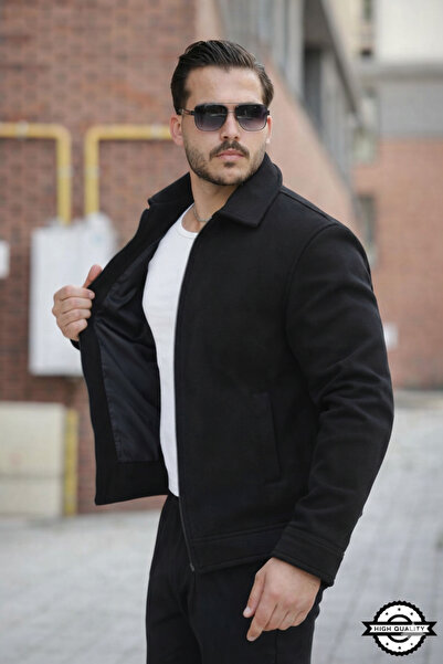 KOCCI Yeni Sezon Soğuk Geçirmez Rahat Kesim Kışlık Erkek Kaşe Ceket Mont