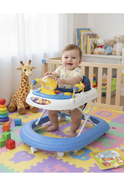 Hobbys RB-1033 Yumurcak Oyuncaklı Müzikli Katlanabilir Çocuk Yürüteci