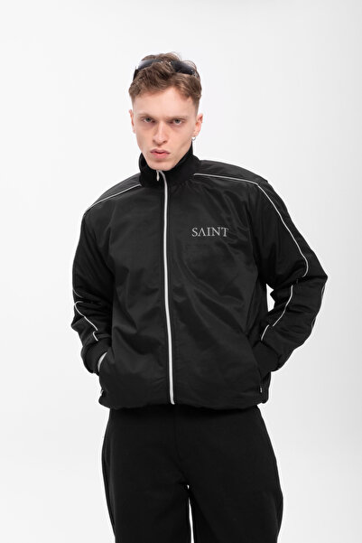 SaintGreyHills معطف رجالي أسود مقاوم للماء والرياح من ديفيليش بقصة عادية