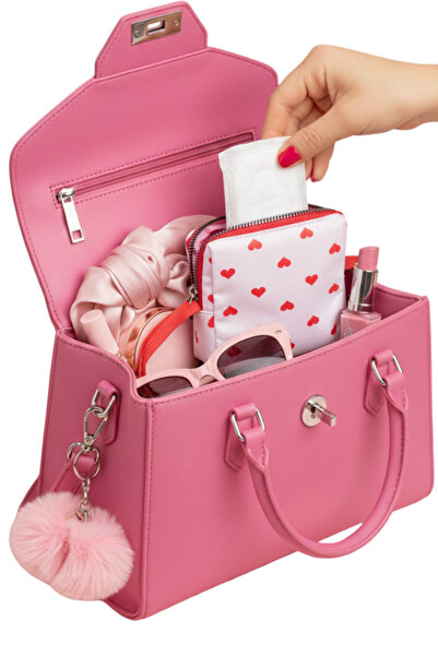 NS reliable Kalpli Kadın Hijyenik Ped Saklama Çantası - Mini Organizer Düzenleyici Kılıf - 10x14x3 cm