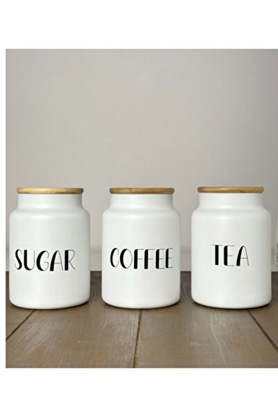 Pembelia Life 3’lü Bambu Kapaklı 800 ml Çay/Şeker/Kahve Saklama Kavanozu Tea ...