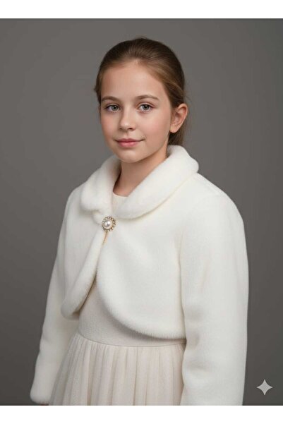 Yonca Çocuk Esila Kids 4102-1 Kürklü Peluş Kız Çocuk Bolero