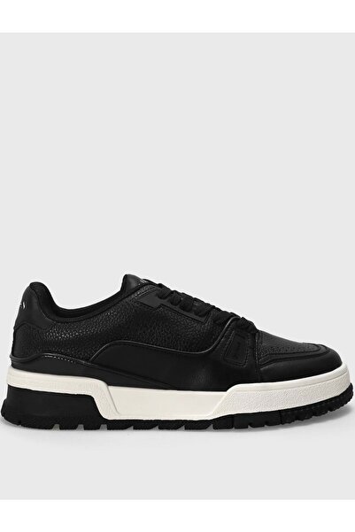 Lufian 112230250 Albert Casual Ανδρικά Δερμάτινα Παπούτσια Sneaker ΜΑΥΡΟ