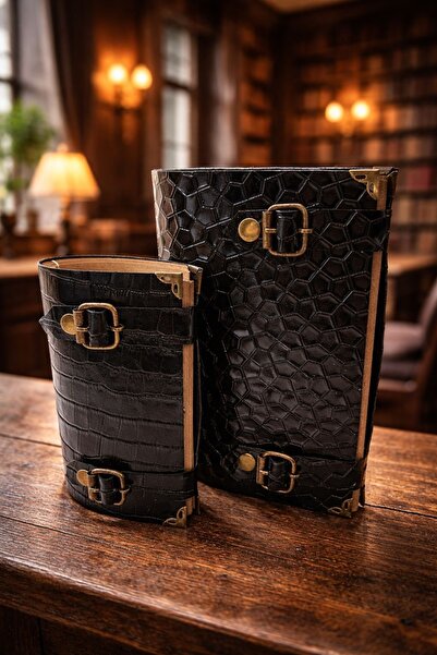 LAYDA 100% Genuine Leather Vintage Notebook / Notebook Set of Two Large/Mediu...