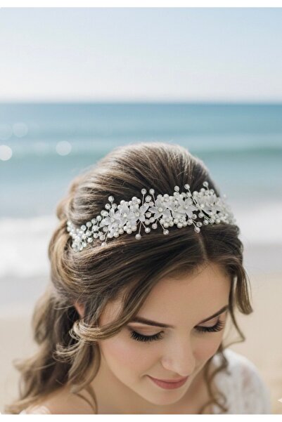 ASİMEL TASARIM Bridal Tiara Hair Accessory Wedding Henna Wedding Promise Enga...