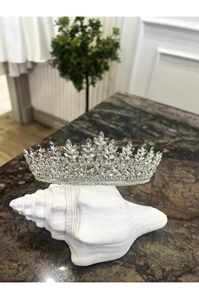 Taşmeran تاج الزفاف بتصميم حجر الزركون والشيكيت عالي الجودة، تاج الخطوبة والو...