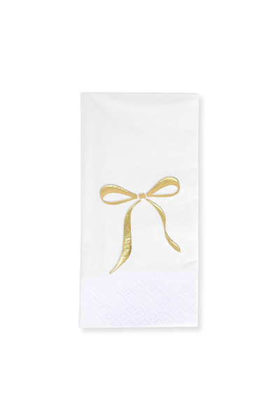 Story 33x33 cm Altın Varak Fiyonk Kurdele Desenli 16'lı Beyaz Renkli Kağıt Pe...