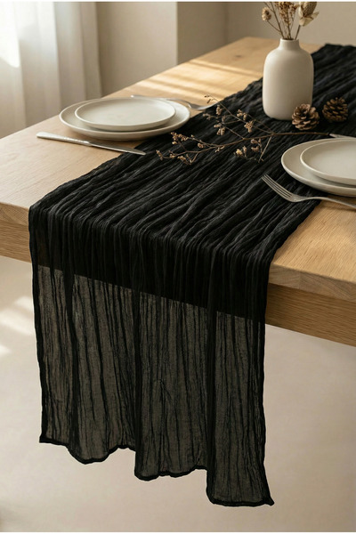 Wellstil Nuvé |   Covoraș de tul negru bumbac 100% în, boem, pentru organizar...