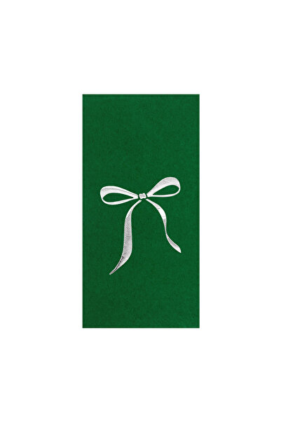 Story مناديل ورقية خضراء اللون مقاس 33×33 سم مع نمط شريط فضي مزخرف، عبوة من 1...
