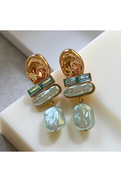 BaşakGezen أقراط بوهيمية باللون الأخضر النعناعي